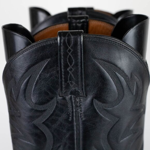 El Dorado Handmade Boot Men's Black Leather Western Cowboy Boots Size 10.5 - Picture 7 of 16